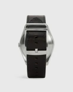 Best deal 🔔 Untitled III Stainless Steel Leather ⌚ Watch Black 🧨 -Tailoring Sales MY003R 5 4