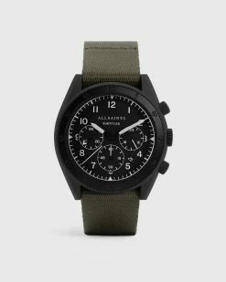 Promo 🎁 Subtitled I Stainless Steel Nylon ⌚ Watch Khaki 🔥