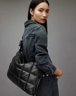 Discount π― Edbury Leather Quilted Shoulder Bag Black π