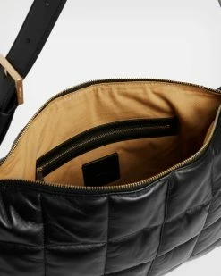 Discount 💯 Edbury Leather Quilted Shoulder Bag Black 🛒 -Tailoring Sales WB005X 5 3