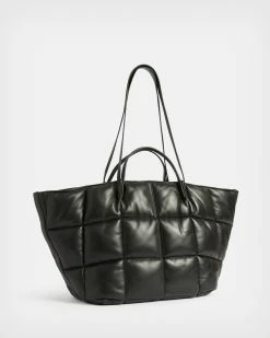 Brand new ✔️ Nadaline Leather Quilted Tote Bag Black ❤️ -Tailoring Sales WB012X 5 4