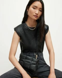 Tailoring Sales 15 Wholesale ⌛ Mila Quilted Leather Pouch Crossbody Bag Black 🔥