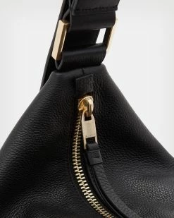 Best Sale 🧨 Edbury Leather Fringed Shoulder Bag Black ✔️ -Tailoring Sales WB046Z 5 6