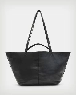 Flash Sale 👍 Hannah Studded East West Leather Tote Bag Black ❤️ -Tailoring Sales WB561X 5 6