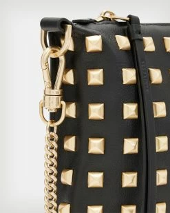 Budget ✨ Eve Studded Leather Crossbody Bag BLACK/GOLD ✨ -Tailoring Sales WB570X 5108 5