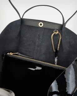 Buy ✨ Odette East West Leather Tote Bag Black 🔔 -Tailoring Sales WB575X 5 3