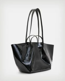Buy ✨ Odette East West Leather Tote Bag Black 🔔 -Tailoring Sales WB575X 5 4