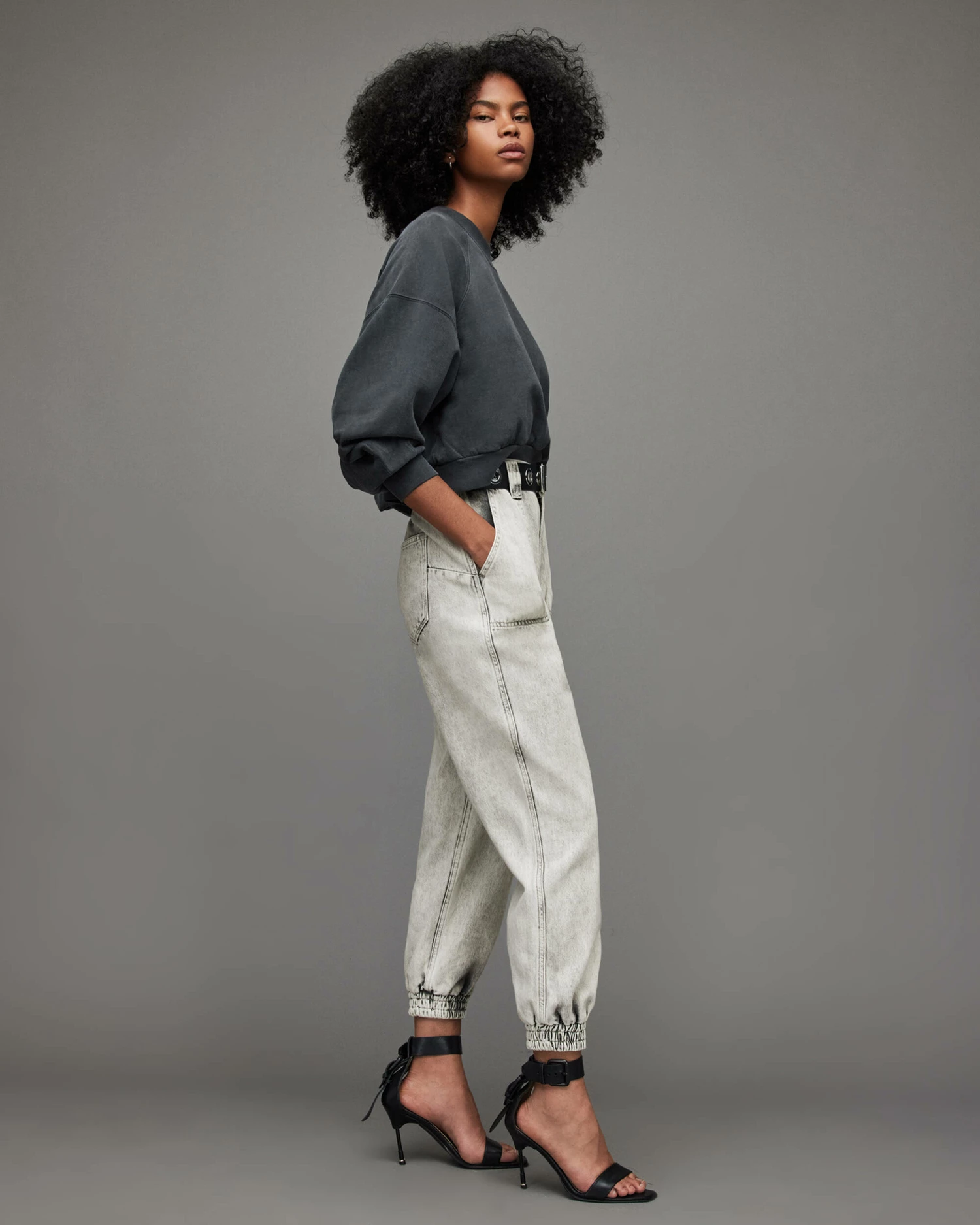 Discount π Dani High-Rise Denim Joggers Anthracite Grey π 5 Discount π Dani High-Rise Denim Joggers Anthracite Grey π - Image 3