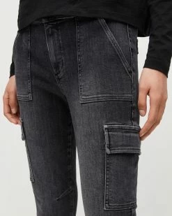 Top 10 👍 Duran Mid-Rise Skinny Cargo 👖 Jeans Washed Black 👏 -Tailoring Sales WE015W 162 3 1