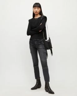 Top 10 👍 Duran Mid-Rise Skinny Cargo 👖 Jeans Washed Black 👏 -Tailoring Sales WE015W 162 4 1