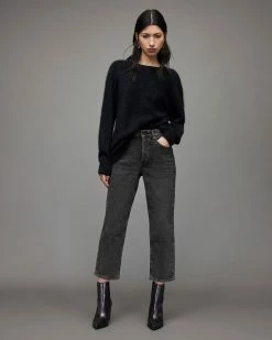 Brand new π Avery High-Rise Studded Straight π Jeans Washed Black π€©