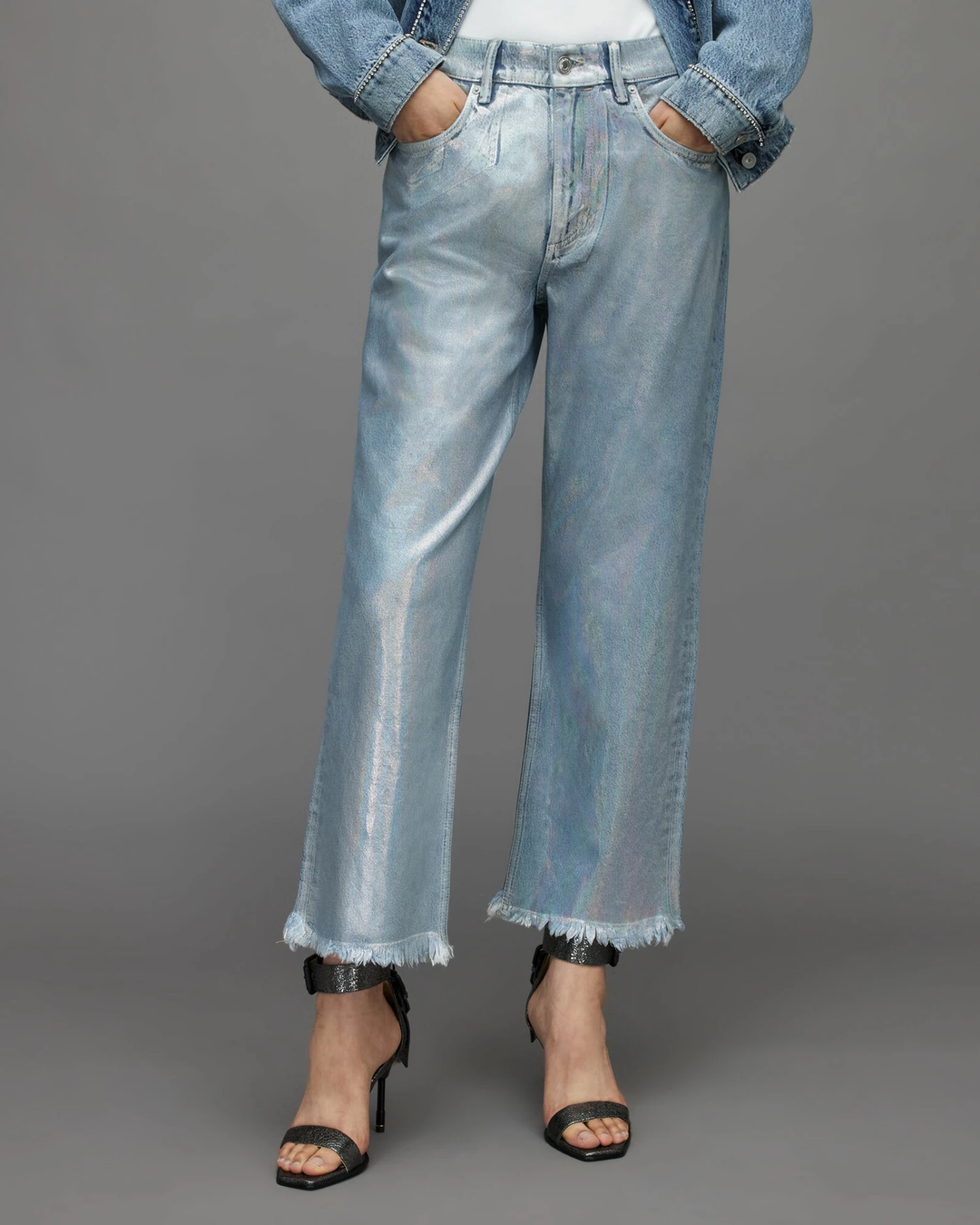 Best Sale π₯ April High-Rise Straight Metallic π Jeans Indigo Blue π 4 Best Sale π₯ April High-Rise Straight Metallic π Jeans Indigo Blue π - Image 2