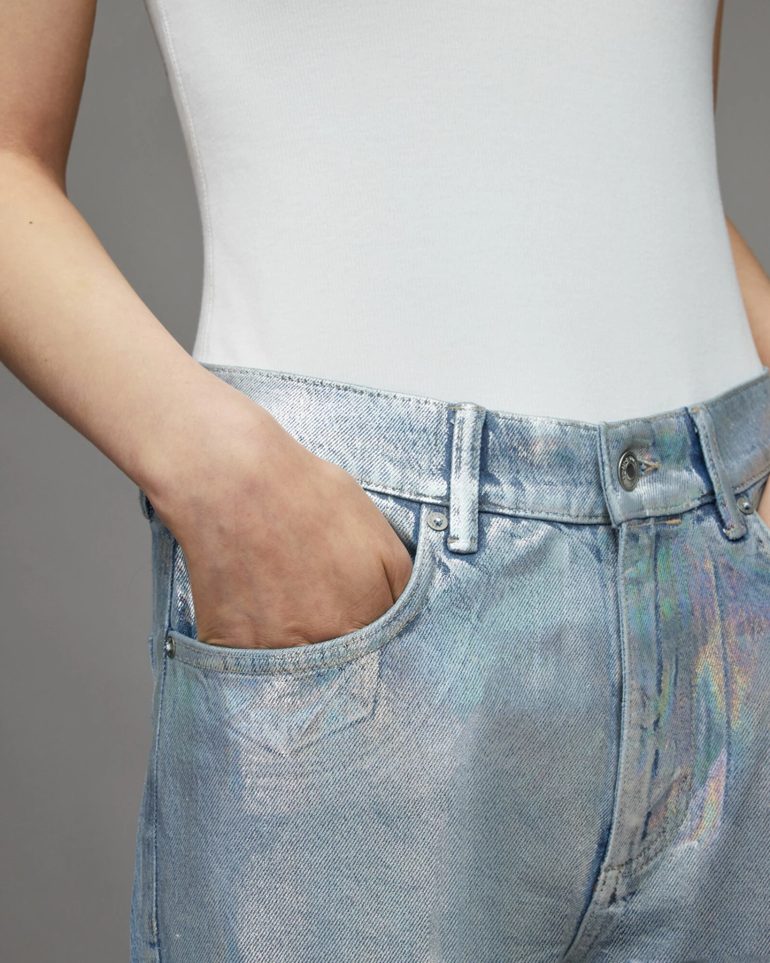 Best Sale π₯ April High-Rise Straight Metallic π Jeans Indigo Blue π 5 Best Sale π₯ April High-Rise Straight Metallic π Jeans Indigo Blue π - Image 3