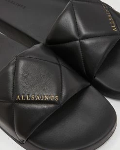 Budget 🧨 Bell Leather Sliders Black 😉 -Tailoring Sales WF0005Z 5 4