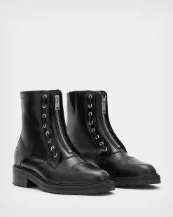 Wholesale 👏 Alaria Leather 🥾 Boots Black 🧨 -Tailoring Sales WF0047Z 5 5