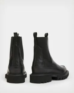 Promo ⌛ Harlee Leather 🥾 Boots Black 🎉 -Tailoring Sales WF0054Z 5 6