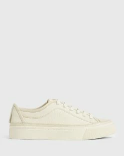 Flash Sale 🎉 Milla Leather Trainers Off White 👏