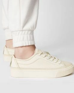 Flash Sale 🎉 Milla Leather Trainers Off White 👏 -Tailoring Sales WF045W 203 4