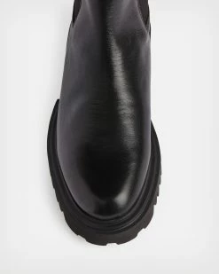 Best Sale ❤️ Hallie Leather 🥾 Boots Black 🎁 -Tailoring Sales WF090Y 5 3