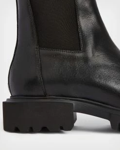 Best Sale ❤️ Hallie Leather 🥾 Boots Black 🎁 -Tailoring Sales WF090Y 5 5