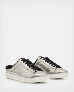 Cheapest 🎉 Sheer Metallic Mules Silver/Black 😉 -Tailoring Sales WF545X 1484 3