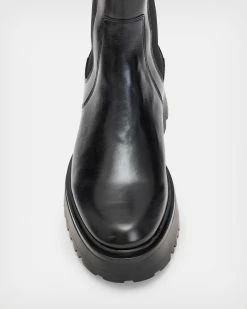 Flash Sale 💯 Amber Leather 🥾 Boots Black ✔️ -Tailoring Sales WF582X 5 3