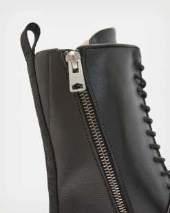 Buy 🔥 Mina Leather 🥾 Boots Black 💯 -Tailoring Sales WF585X 5 5