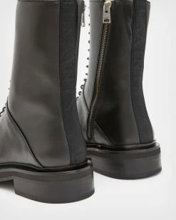 Buy 🔥 Mina Leather 🥾 Boots Black 💯 -Tailoring Sales WF585X 5 6