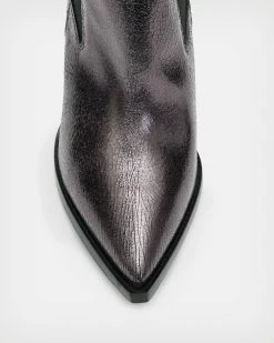 Budget 🎉 Ria Leather Crinkle 🥾 Boots Gunmetal Grey 🤩 -Tailoring Sales WF595X 4090 3