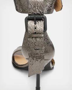 Wholesale 🌟 Noir Leather Shimmer 🩴 Sandals Gunmetal Grey 😍 -Tailoring Sales WF608X 4090 5