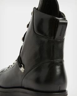 New 🥰 Franka Leather 🥾 Boots Black 😀 -Tailoring Sales WF611Q 5 5