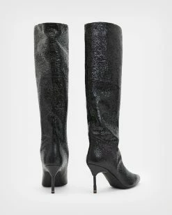 Deals 🔔 Nori Shimmer Leather 🥾 Boots Metallic Black ⌛ -Tailoring Sales WF620X 7133 5