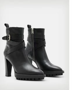 Brand new 😀 Havana Leather 🥾 Boots Black 👏 -Tailoring Sales WF627X 5 4