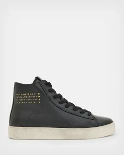 Promo 😉 Tana Leather High Top Trainers Black 🛒