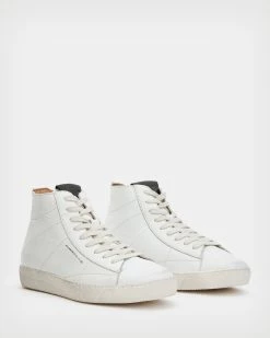 Budget 🎉 Tundy Logo Leather High Top Trainers White 💯 -Tailoring Sales WF638X 10 3