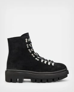 Cheapest 🎉 Wanda Shearling Lined Suede 🥾 Boots Black ✨