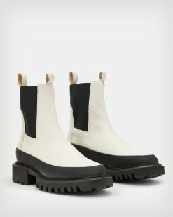 Coupon ⌛ Harlee Leather 🥾 Boots Cream White 🌟 -Tailoring Sales WF676X 4742 3