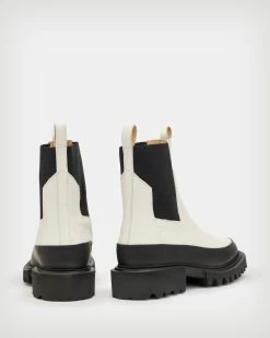 Coupon ⌛ Harlee Leather 🥾 Boots Cream White 🌟 -Tailoring Sales WF676X 4742 5