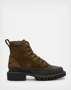 Promo 😉 Myla Suede 🥾 Boots KHAKI GREEN/BLACK 👍