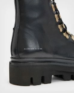 Best Sale 😍 Wanda Leather 🥾 Boots BLACK/WARM BRASS 😍 -Tailoring Sales WF699X 6405 5