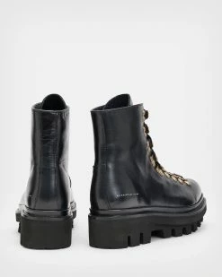 Best Sale 😍 Wanda Leather 🥾 Boots BLACK/WARM BRASS 😍 -Tailoring Sales WF699X 6405 6