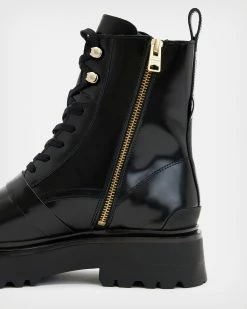 Best deal 🎁 Stellar Leather 🥾 Boots BLACK/WARM BRASS 👏 -Tailoring Sales WF724X 6405 8