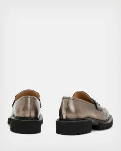 Buy 🔔 Lola Studded Leather Loafers PEWTER/MATTE BLACK 😉 -Tailoring Sales WF741X 8022 6