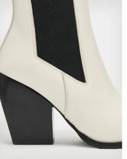 Budget 🔔 Ria Leather 🥾 Boots Stone White ⭐ -Tailoring Sales WF742X 4618 5