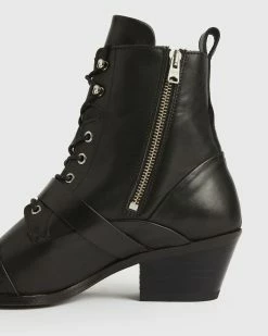 Cheapest 😉 Katy Leather 🥾 Boots Black 🛒 -Tailoring Sales WF809P 5 4