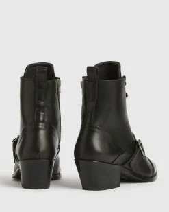 Cheapest 😉 Katy Leather 🥾 Boots Black 🛒 -Tailoring Sales WF809P 5 5