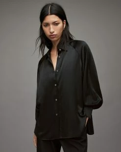 Cheapest ⌛ Oana Silk Blend 👚 Shirt Black ⭐