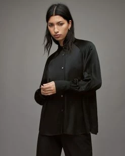 Cheapest β Oana Silk Blend π Shirt Black β 12 Cheapest β Oana Silk Blend π Shirt Black β -Tailoring Sales WH032X 5 5