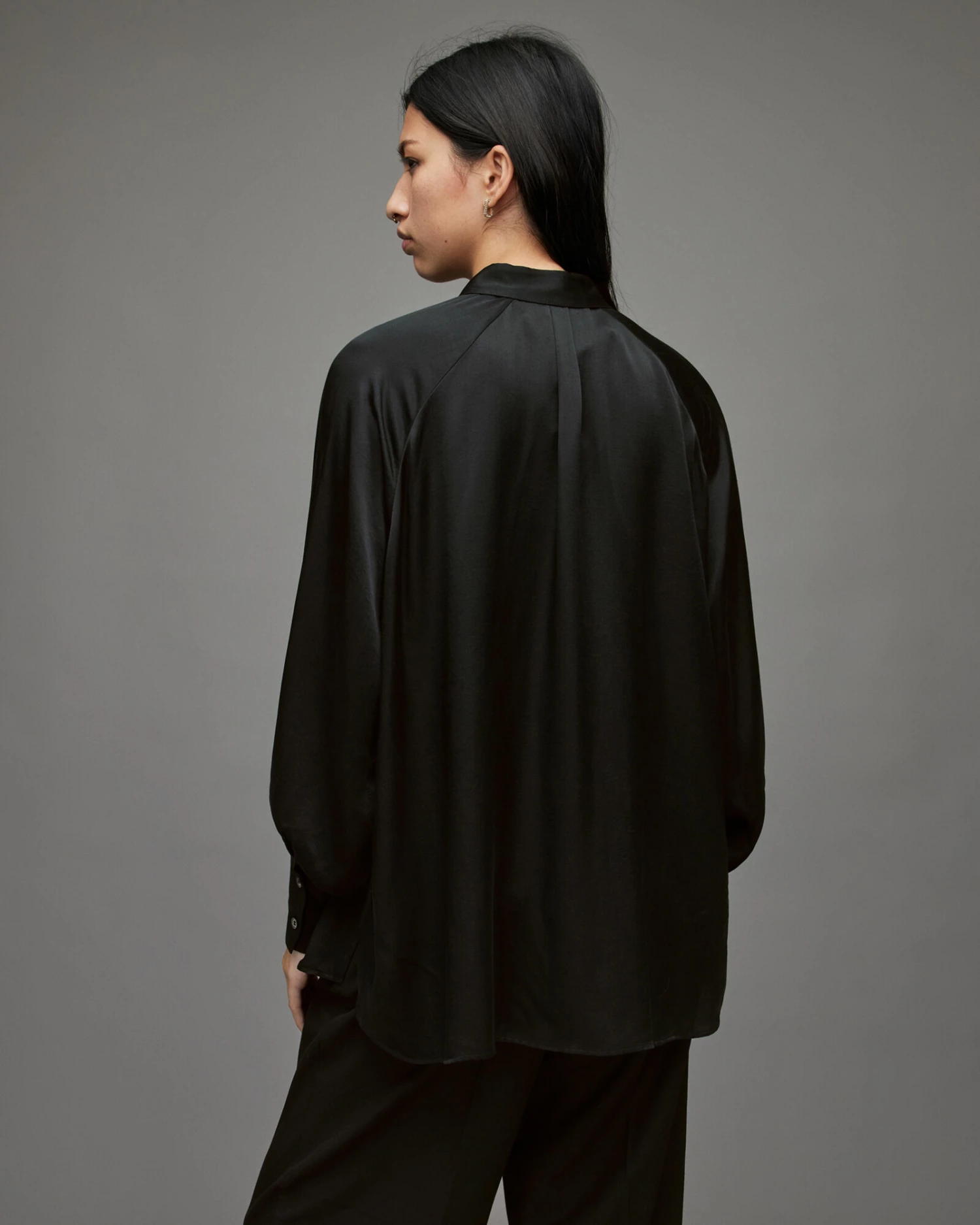 Cheapest β Oana Silk Blend π Shirt Black β 8 Cheapest β Oana Silk Blend π Shirt Black β - Image 6