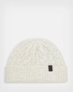 Best Sale ✔️ Jody Cable Knit Beanie Ecru White 💯
